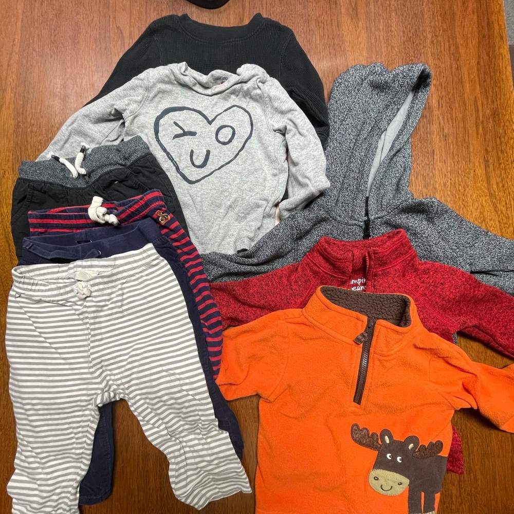 Bundle of 12 mo fall/winter clothes.